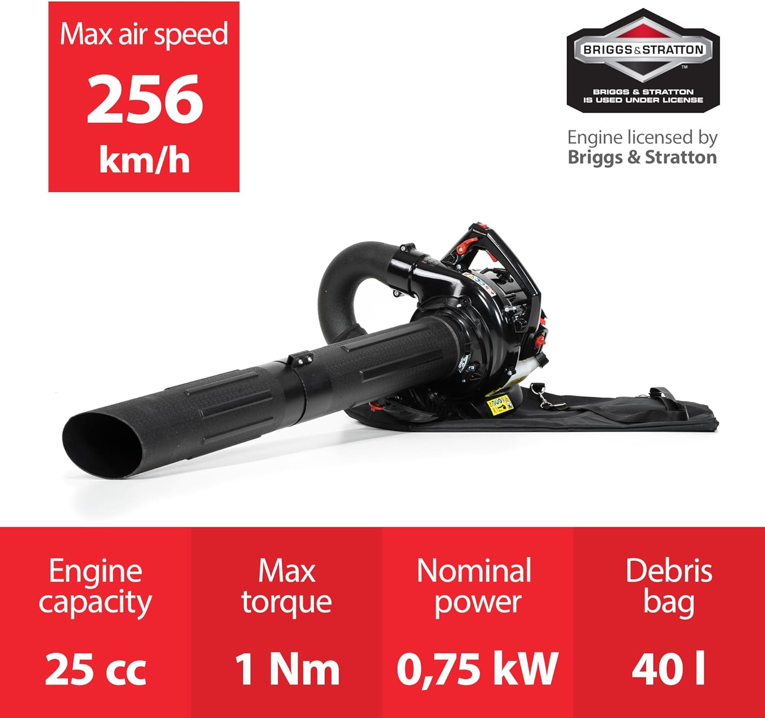 souffleur de feuilles moteur 25,4 cm3 0,75 kW Briggs & Stratton
