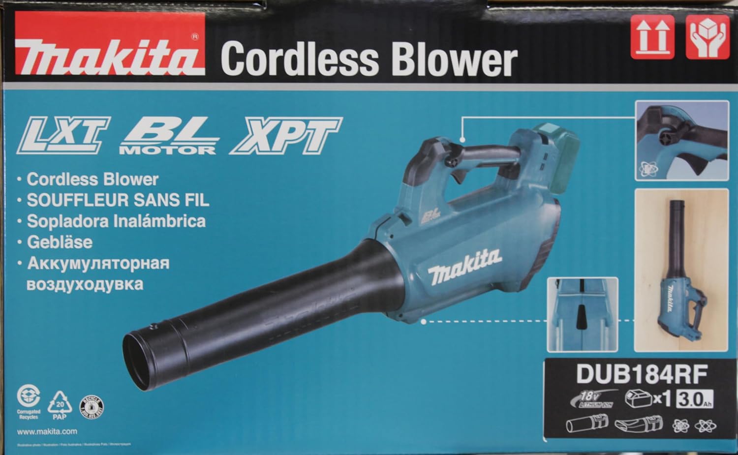 Souffleur 18V LXT (1x3,0 Ah) avec chargeur rapide - MAKITA DUB184RF